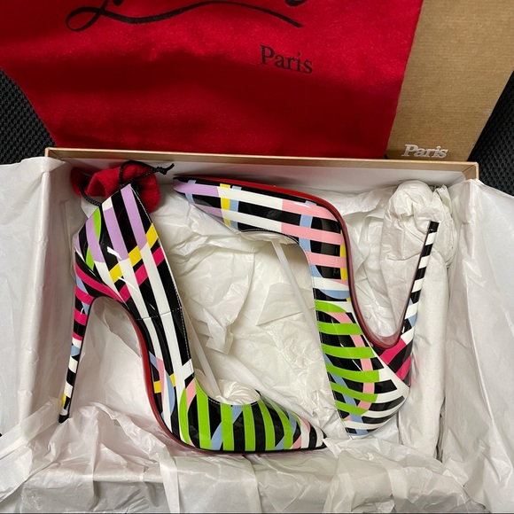 NWT❤️Christian Louboutin❤️So Kate 120 Cinestripes Patent - Picture 2 of 5